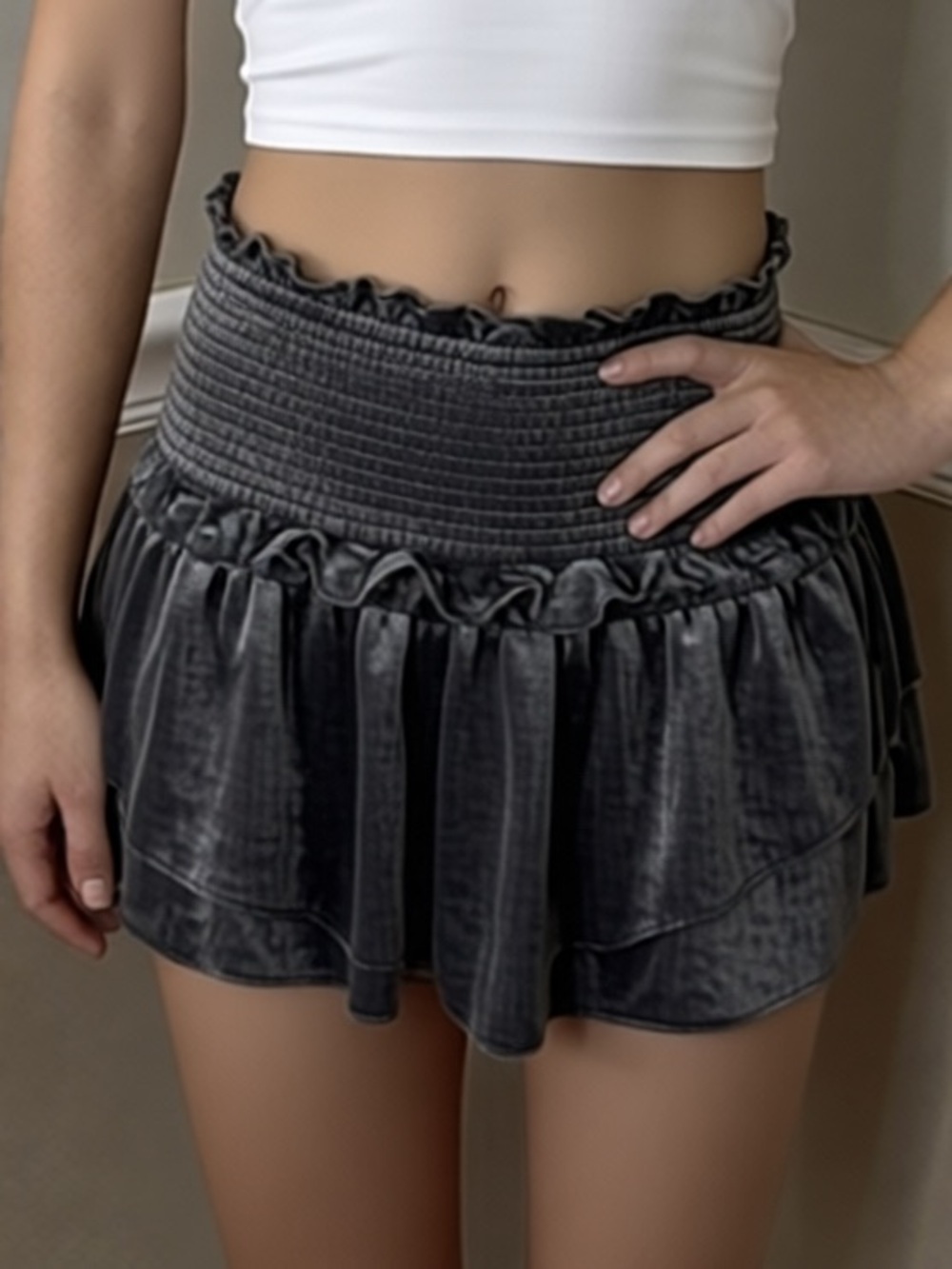 🎉 2 for $20! NWT DO+BE Black Shimmery Layered Skort